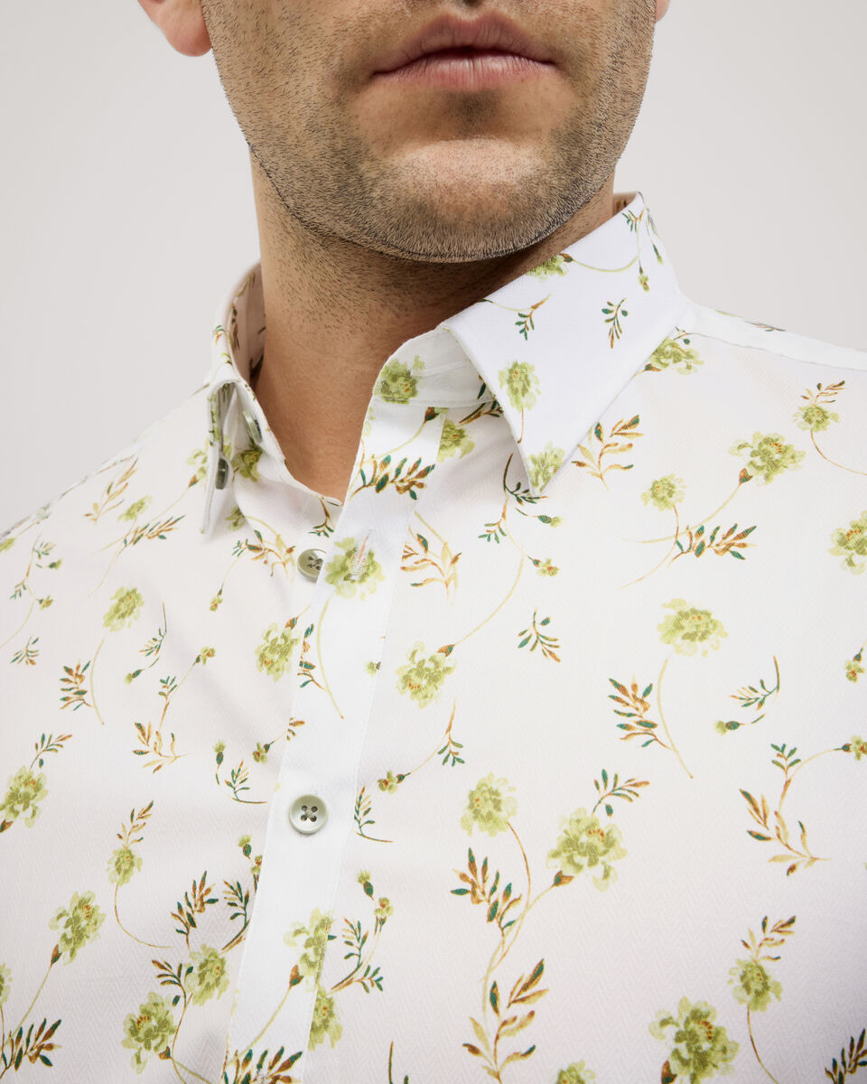 Botanical Floral Print Long Sleeve Shirt, Sage, hi-res